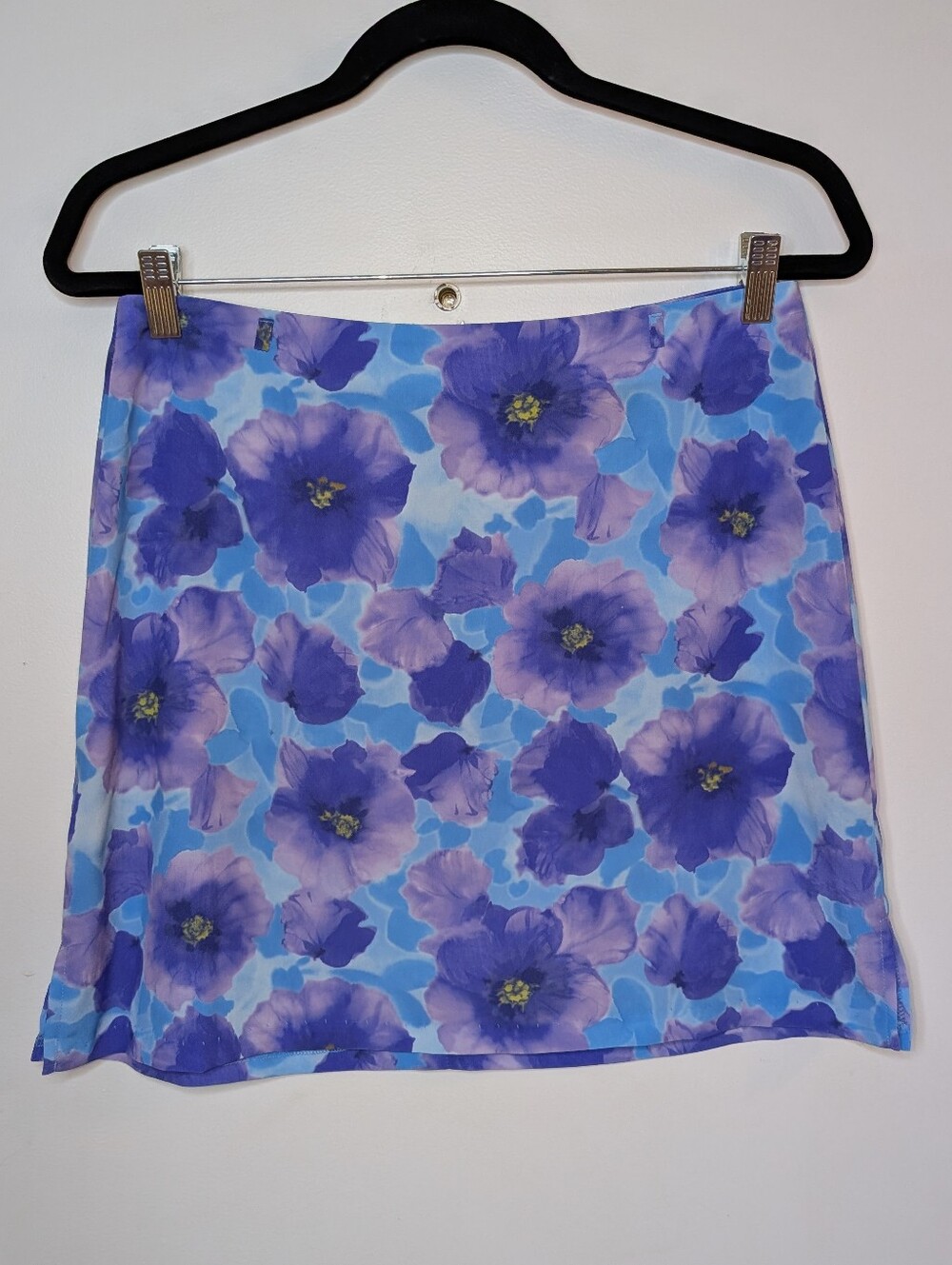 Y2K Floral Blue & Purple Mini Skirt